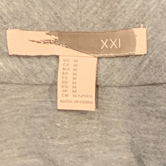 Forever 21 M Draped Collar Asymmetric Zip Casual Jacket Gray Pockets 194H - Picture 7 of 8